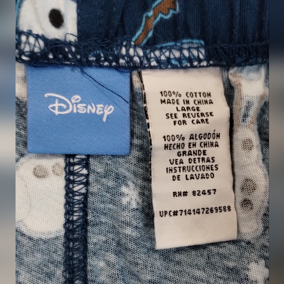 Disney Blue Olaf  Frozen Drawstring Size XL loungewear PJ bottoms Old Child - Picture 8 of 10